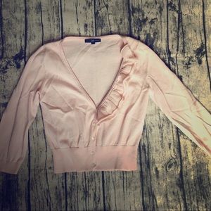 GAP asymmetrical ruffle cardigan pink sz S